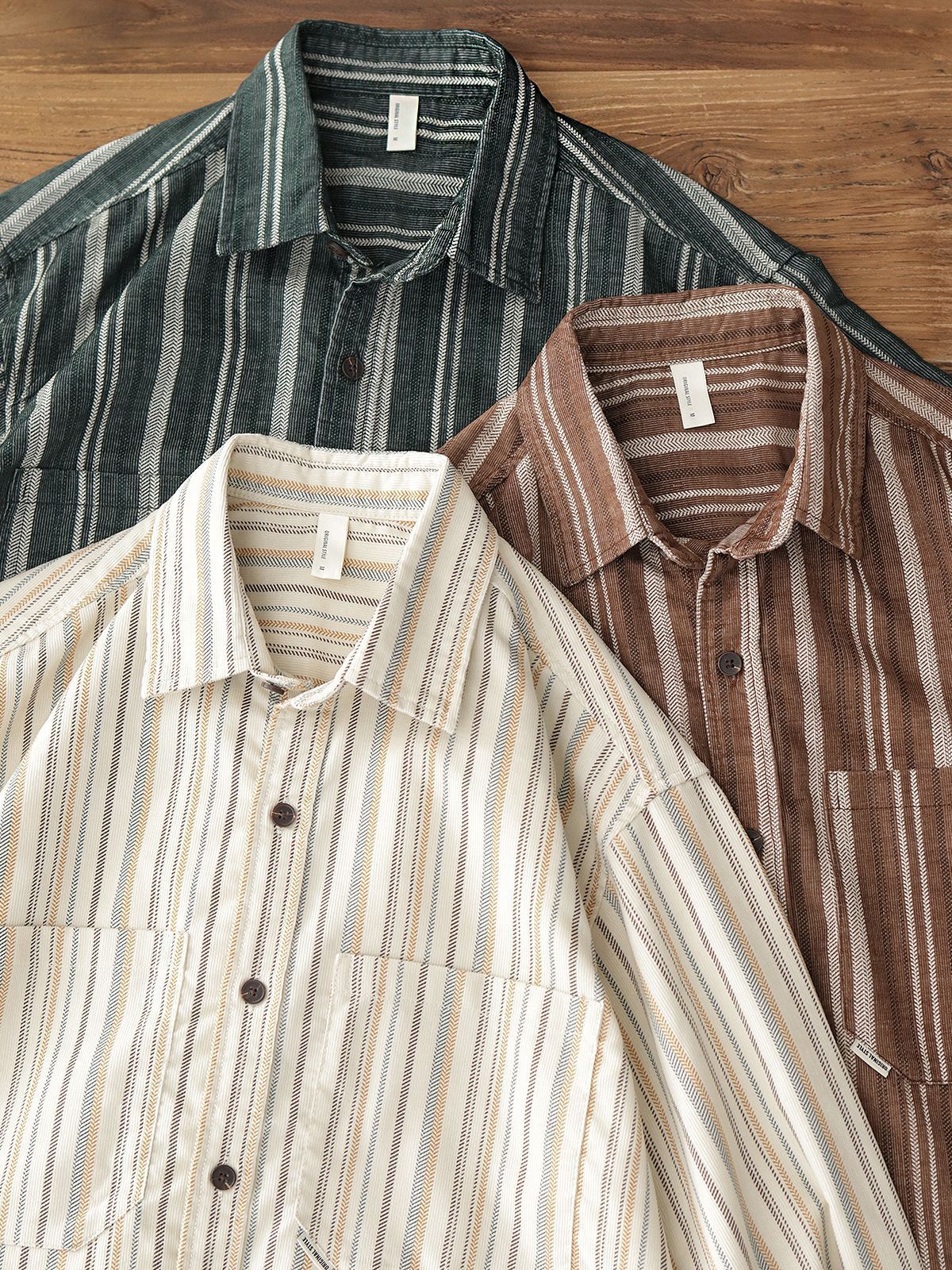 Retro Striped Corduroy Overshirt