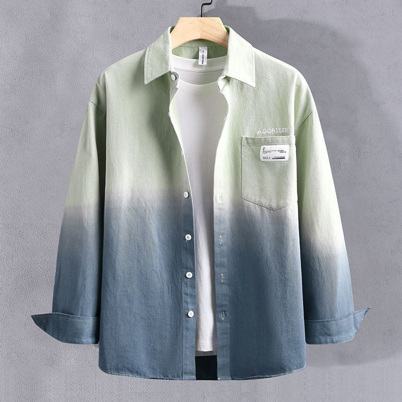 Trendy Gradient Button-Down Shirt