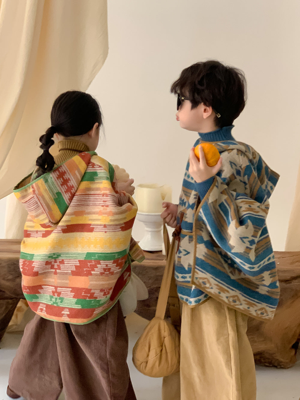 Kids' Colorful Hooded Cape