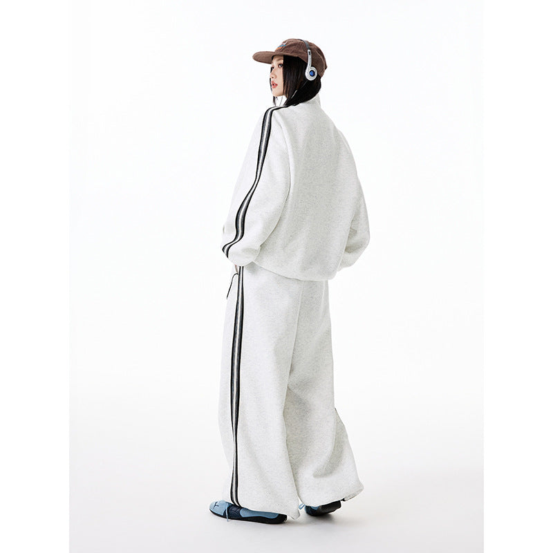 Sporty Retro Zip Tracksuit Set