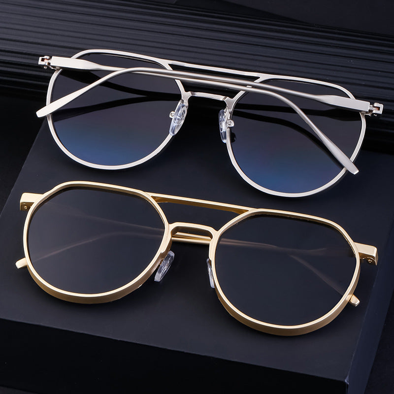 Aviator-Style Retro Metal Sunglasses