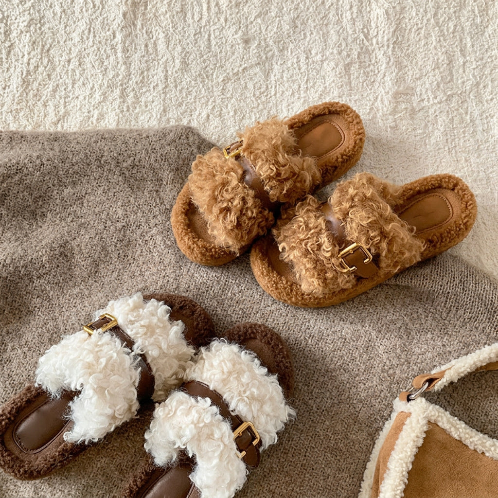 Teddy Platform Slippers