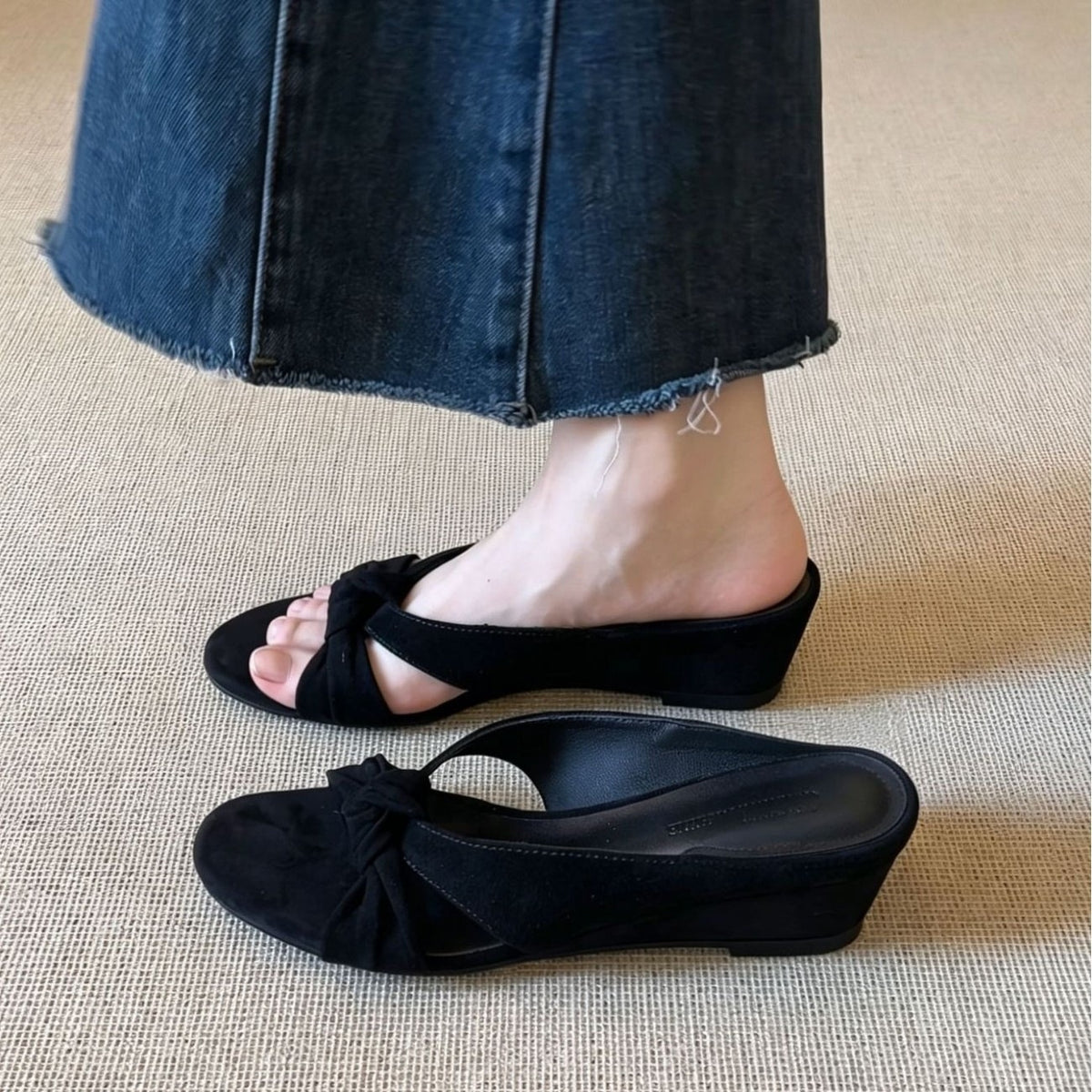 Knotted Wedge Sandals