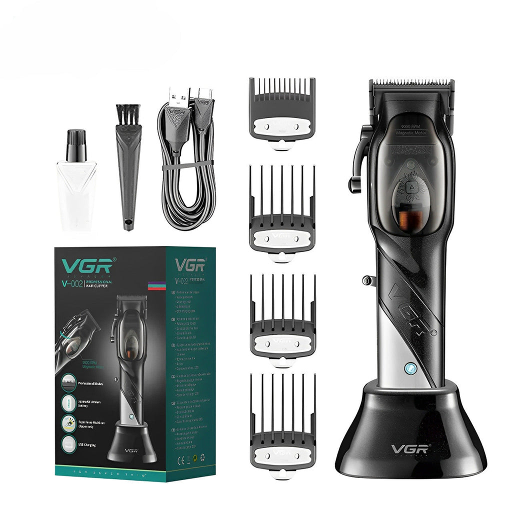 VGR002 cross-border new hair clipper household electric clipper with charging base high-power electric clipper hair clipper