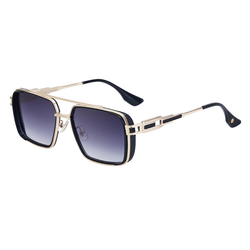 Vintage-Style Square Aviator Sunglasses