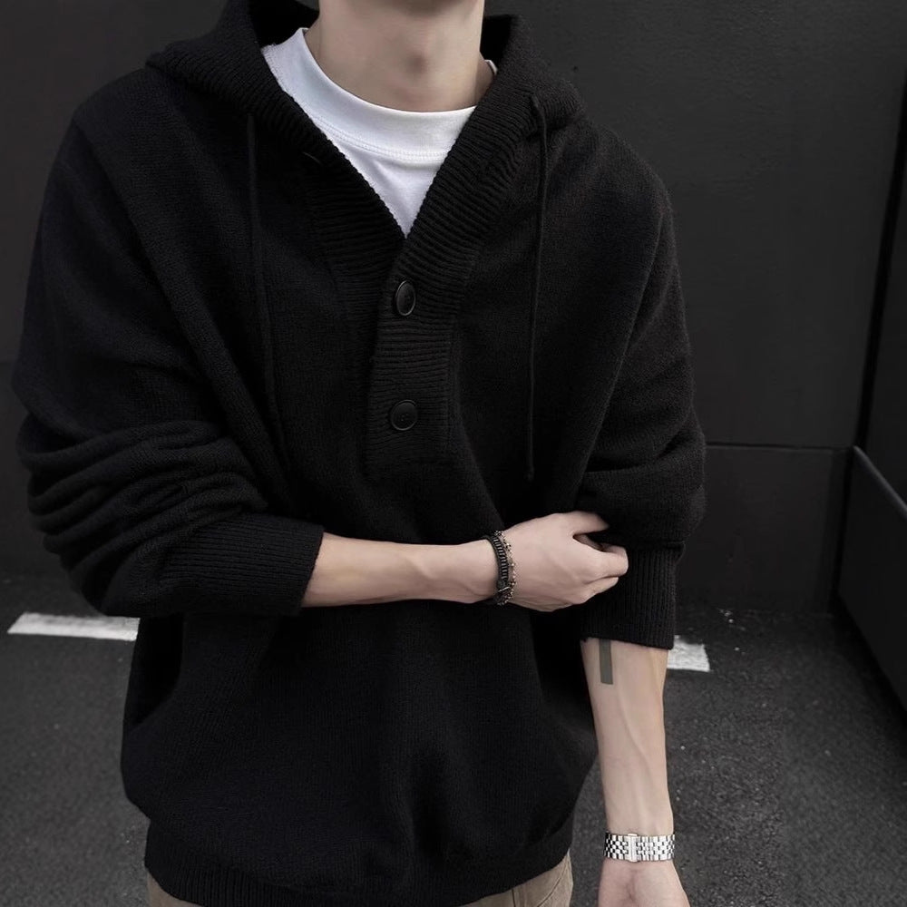 Knitted Hooded Cardigan