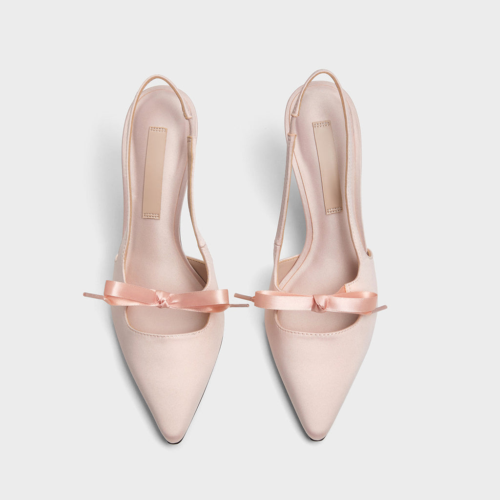 Satin Bow Pointed Heels