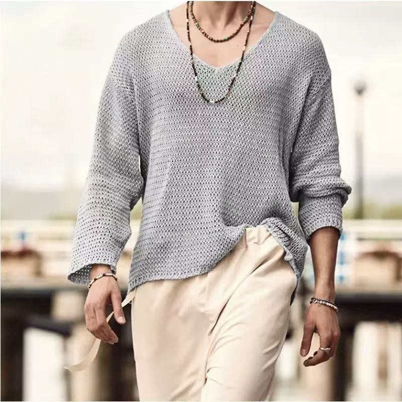 Men's V-Neck Knit Sweater