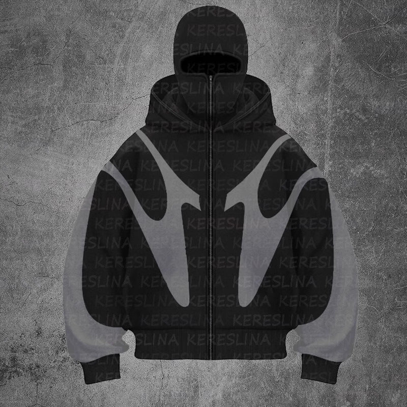 Abstract Zip-Up Hoodie