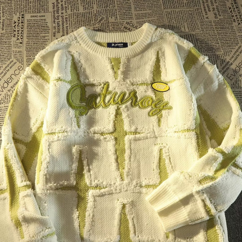 Starry Retro Knitted Oversized Sweater