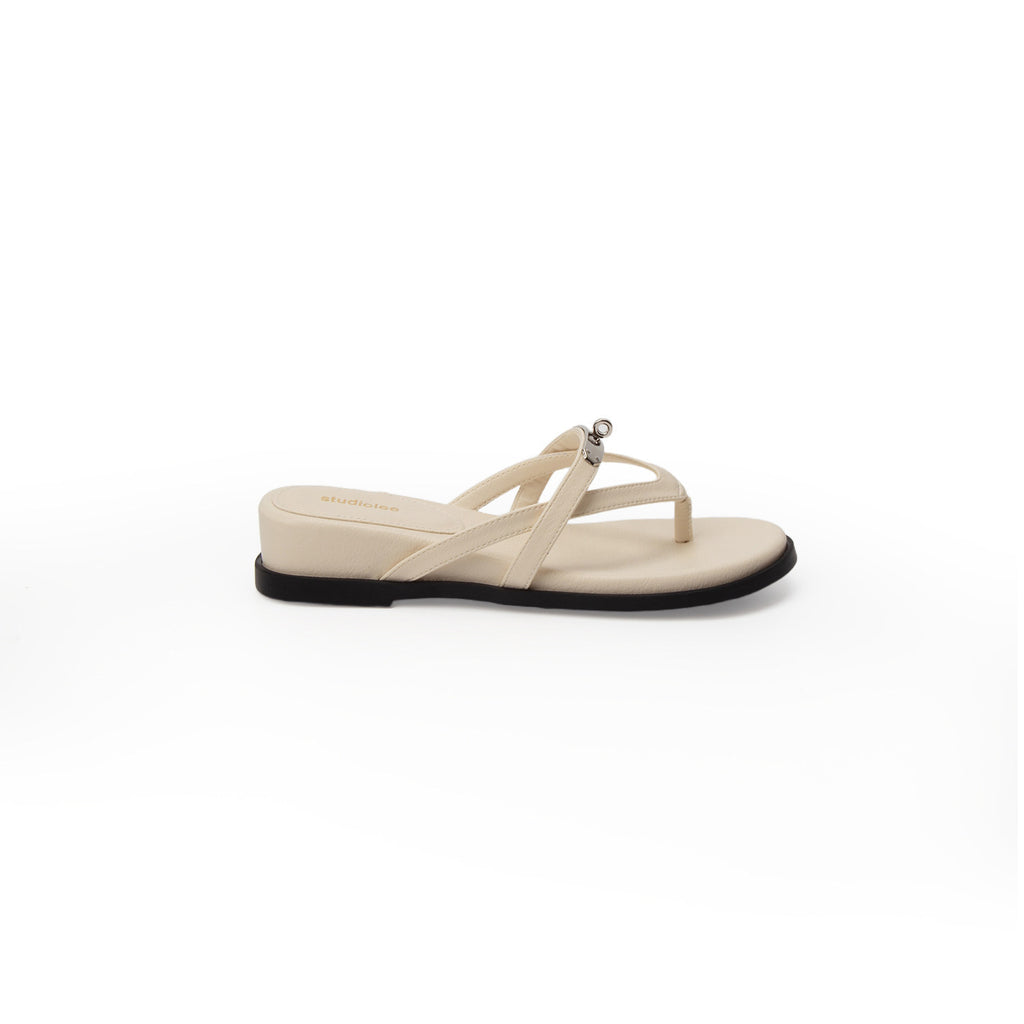 Buckle Wedge Flip-Flops