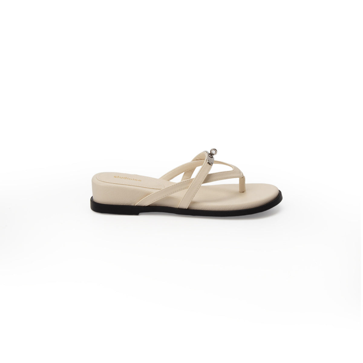 Buckle Wedge Flip-Flops