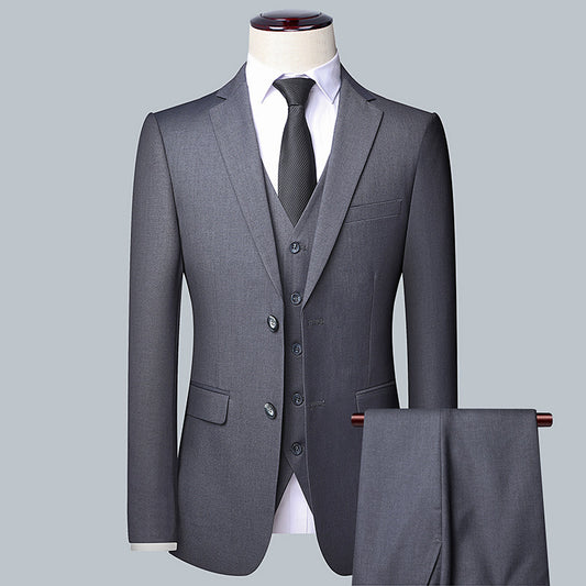 Slim Fit Three-Piece Groom Formal Suit