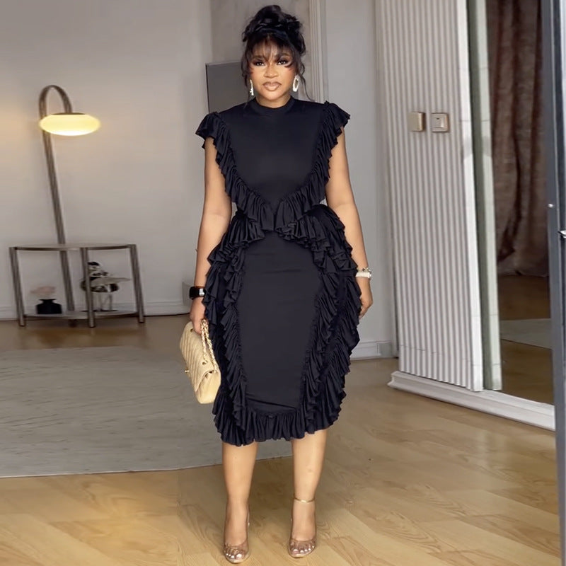 Ruffle-Waist Bodycon Dress