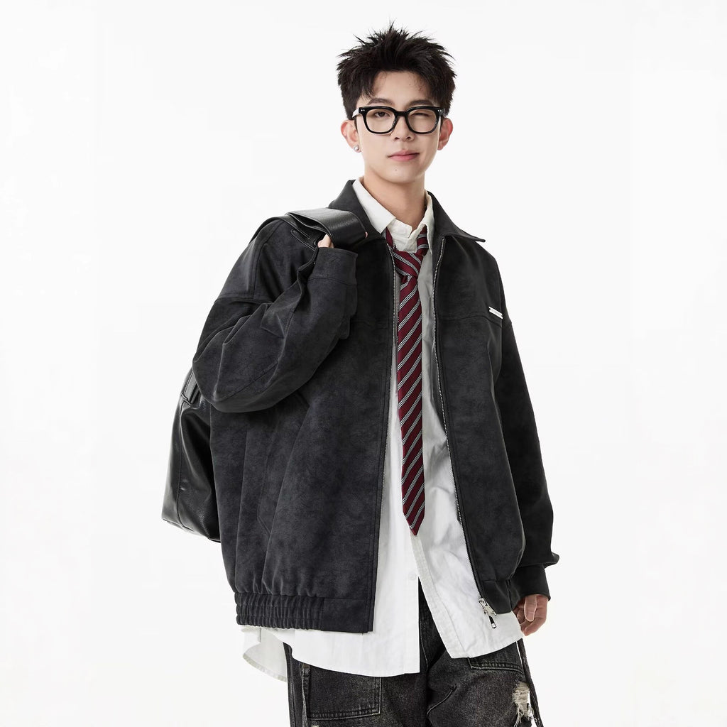 Revere Collar Suede Jacket