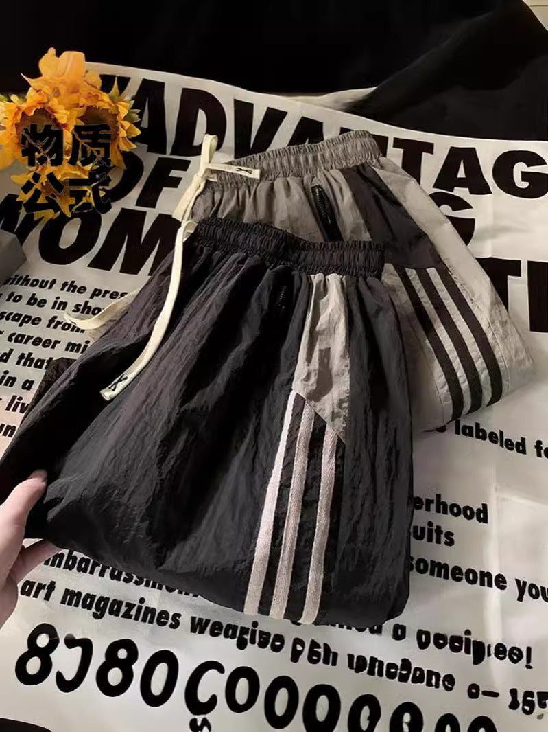 Quick-Dry Stripe Sport Shorts