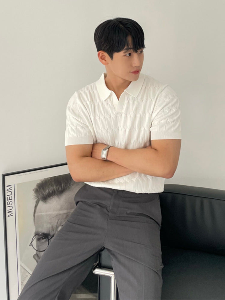 Textured Knit Polo