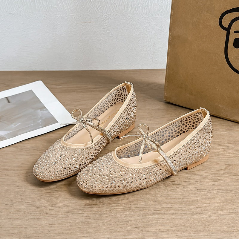 Rhinestone Mesh Mary Janes