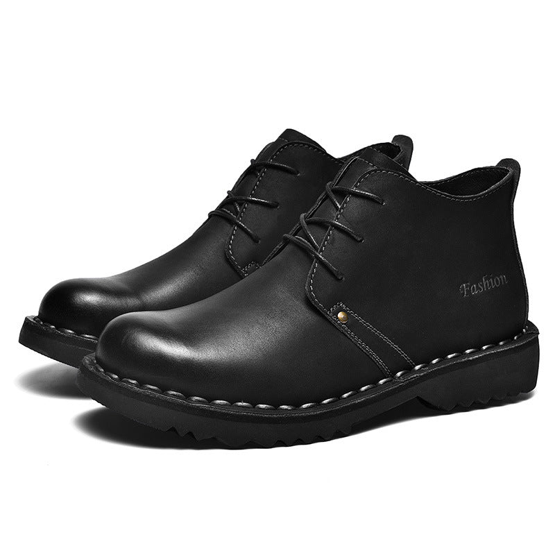 Spring and summer new high-top men's leather shoes cargo shoes cross-border foreign trade European and American style casual business formal wear Martin boots for men