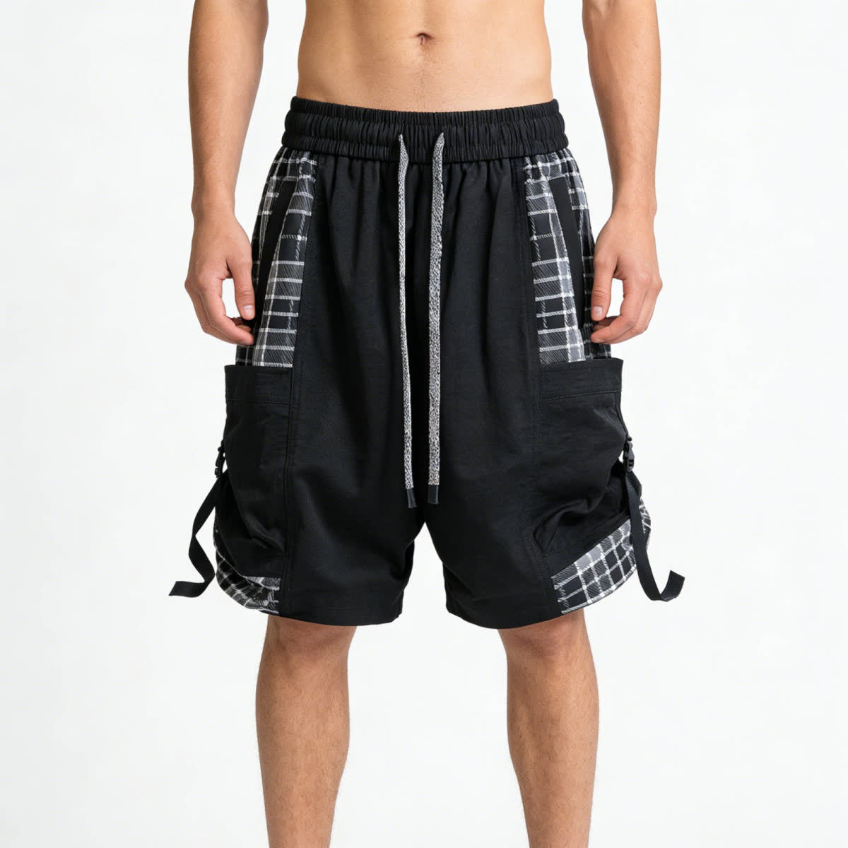 Urban Plaid Patchwork Shorts