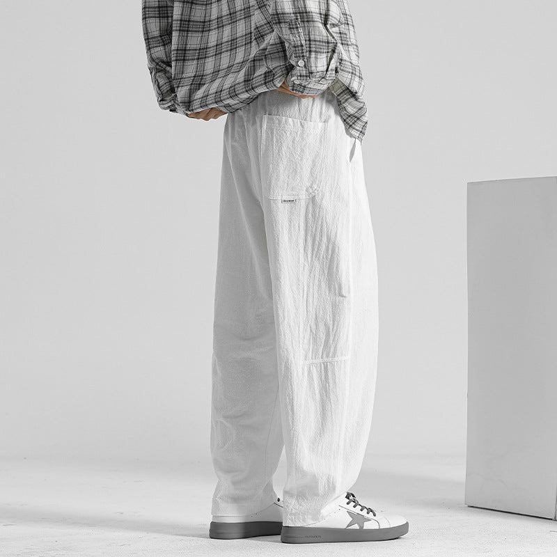 Cotton and Linen Tapered Trousers