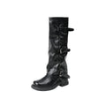 Triple-Buckle Knee-High Boots