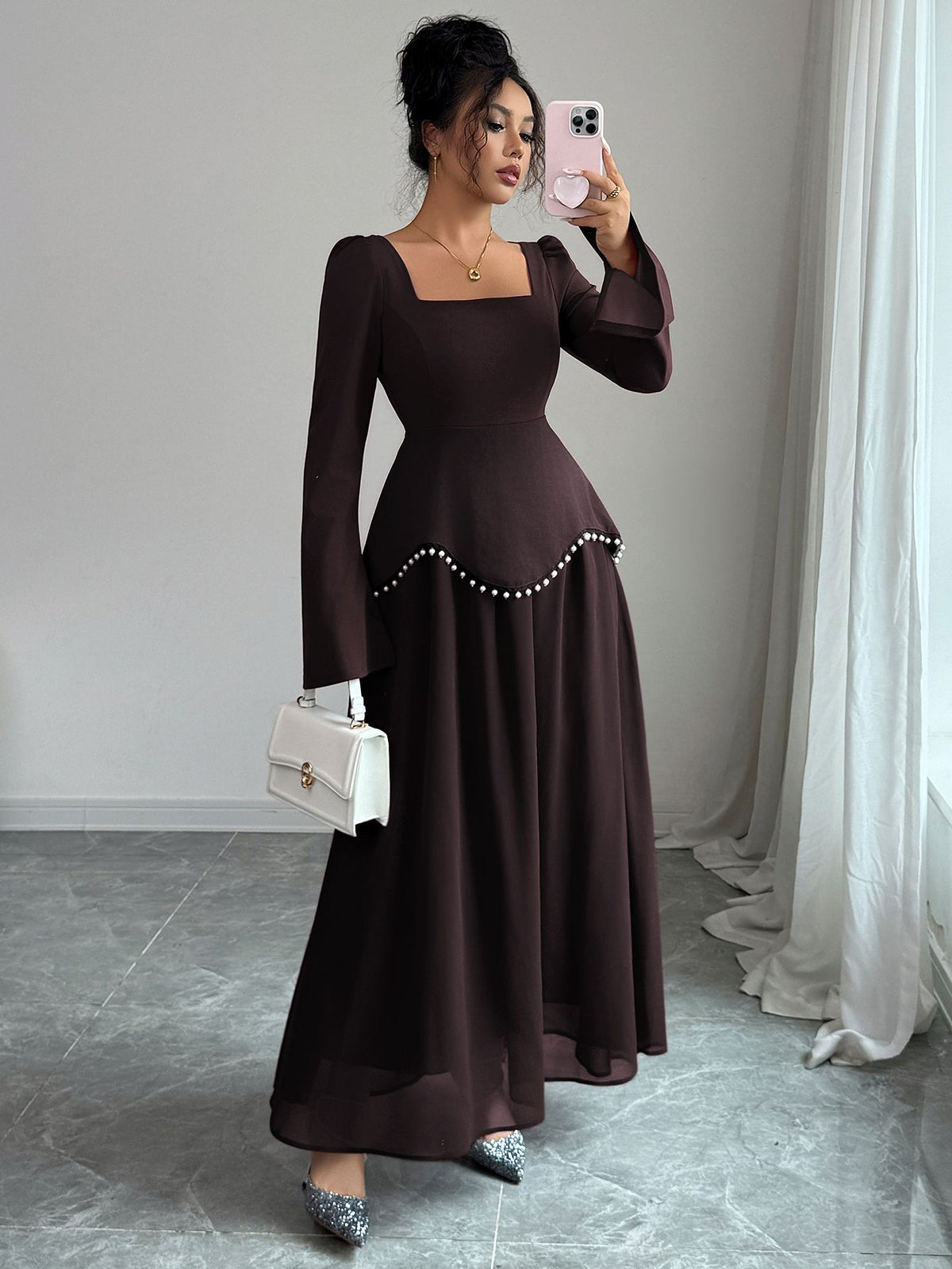 Long-Sleeve Maxi Dress