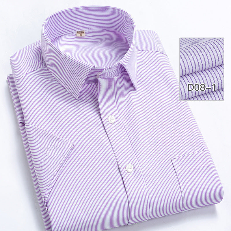 Men's Striped Short-Sleeved Business Shirt