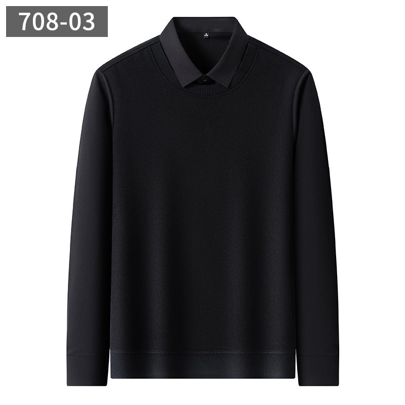 Men’s Integrated Layered-Look Cashmere Blend Pullover