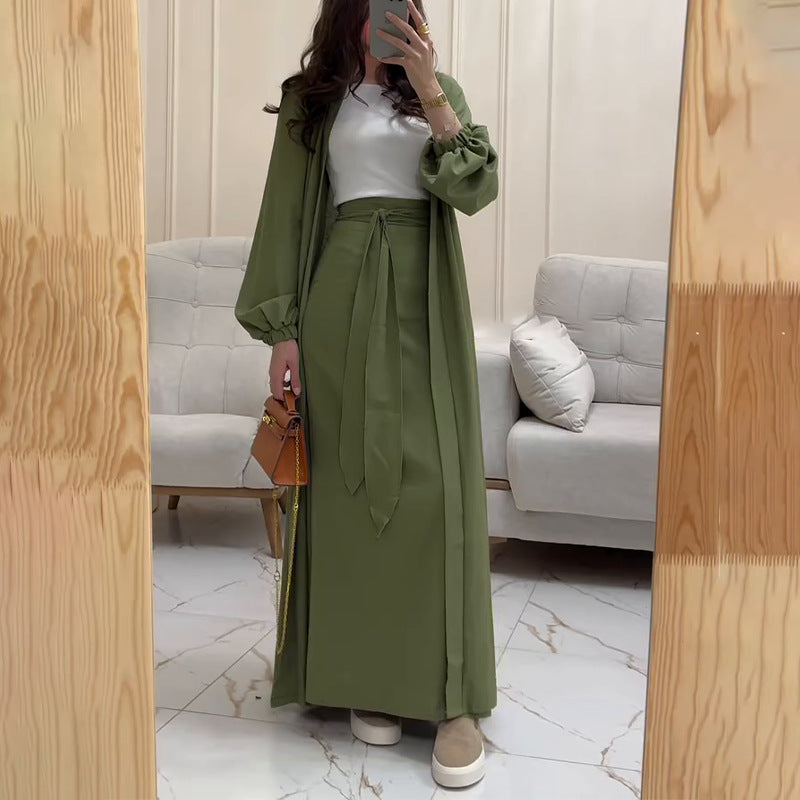 Elegant Satin Maxi Set