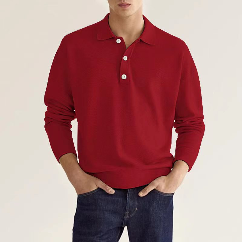Classic Long-Sleeve Button Polo
