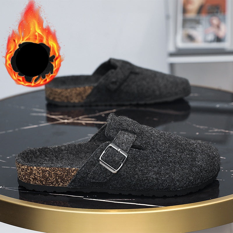 Premium Suede Buckle Mules