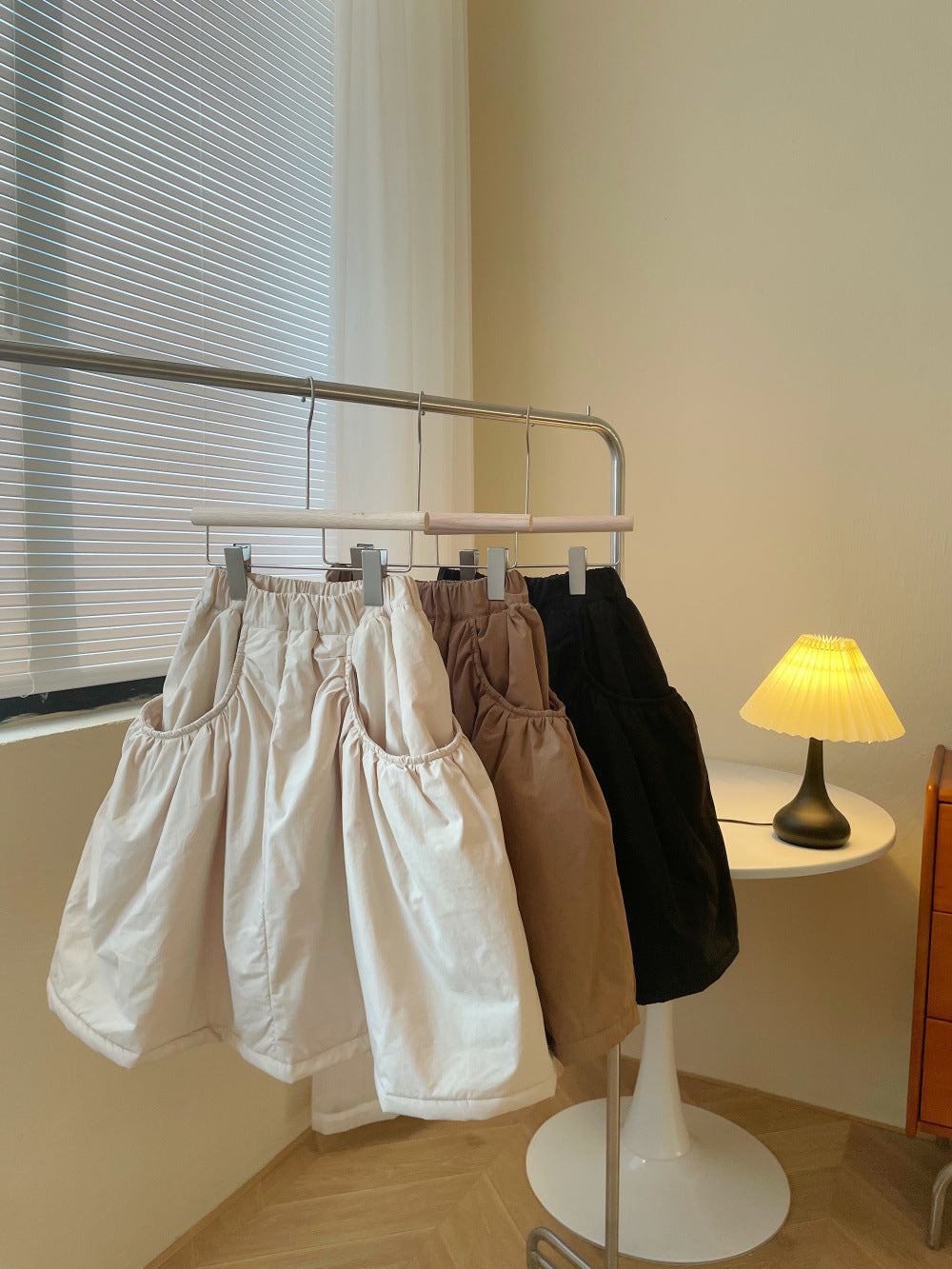 Girls' Warm Pocketed Cotton Skirt
