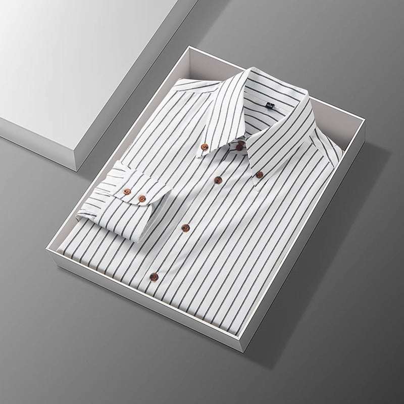 Premium Vertical Stripe Business Dress Shirt