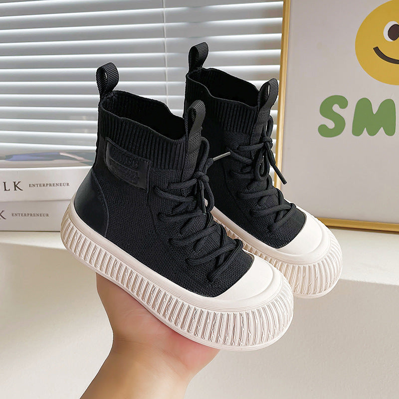 Knitted High-Top Sneakers