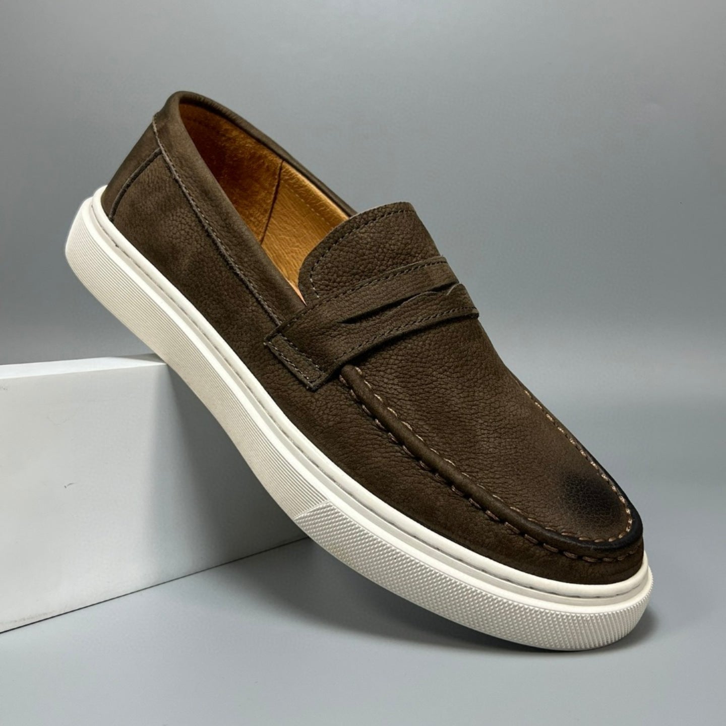 MetroEdge Genuine Leather Sneakers