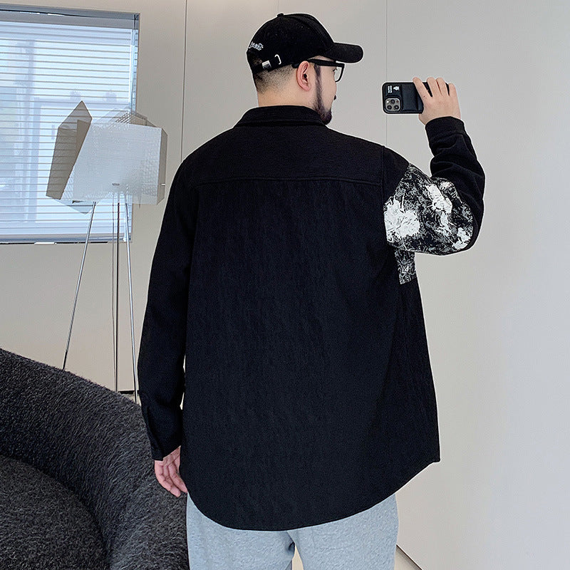 Relaxed-Fit Patterned Shirt Jacket