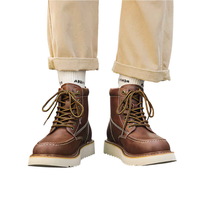 Rugged Lace-Up Work Boots