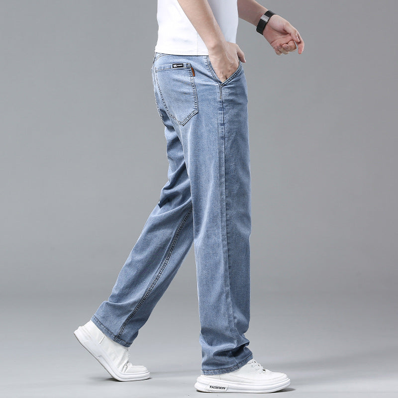 Ice Silk Wide-Leg Jeans