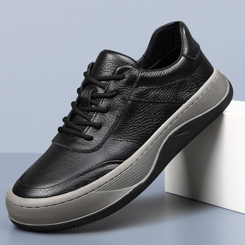 Premium Grain Leather Casual Sneakers
