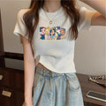 Ribbed Knit Graphic Tee