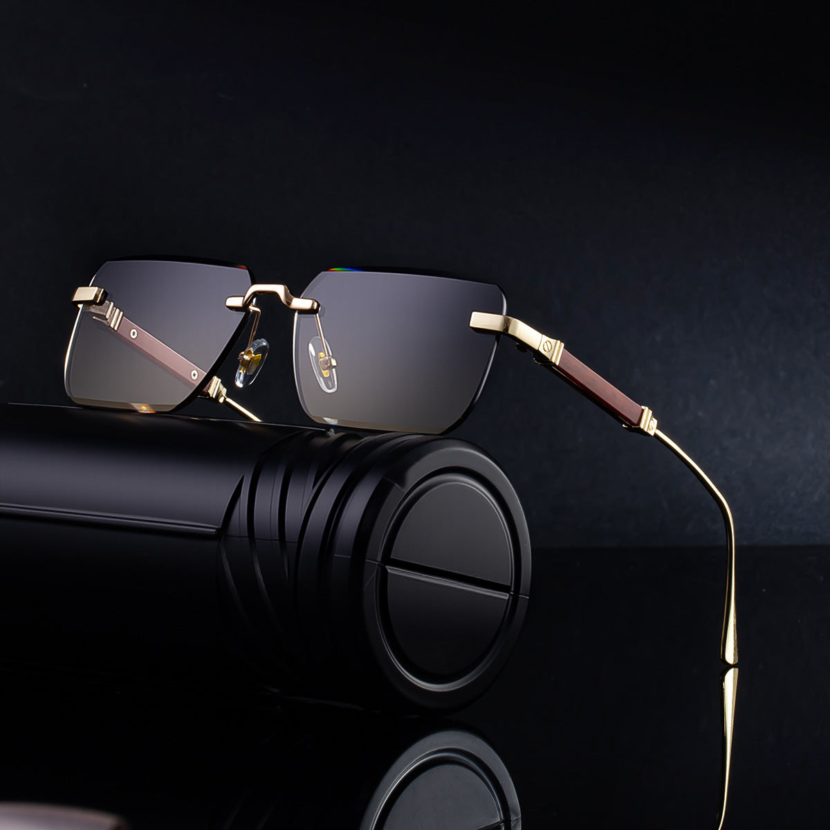 Rimless Photochromic Driving Sunglasses