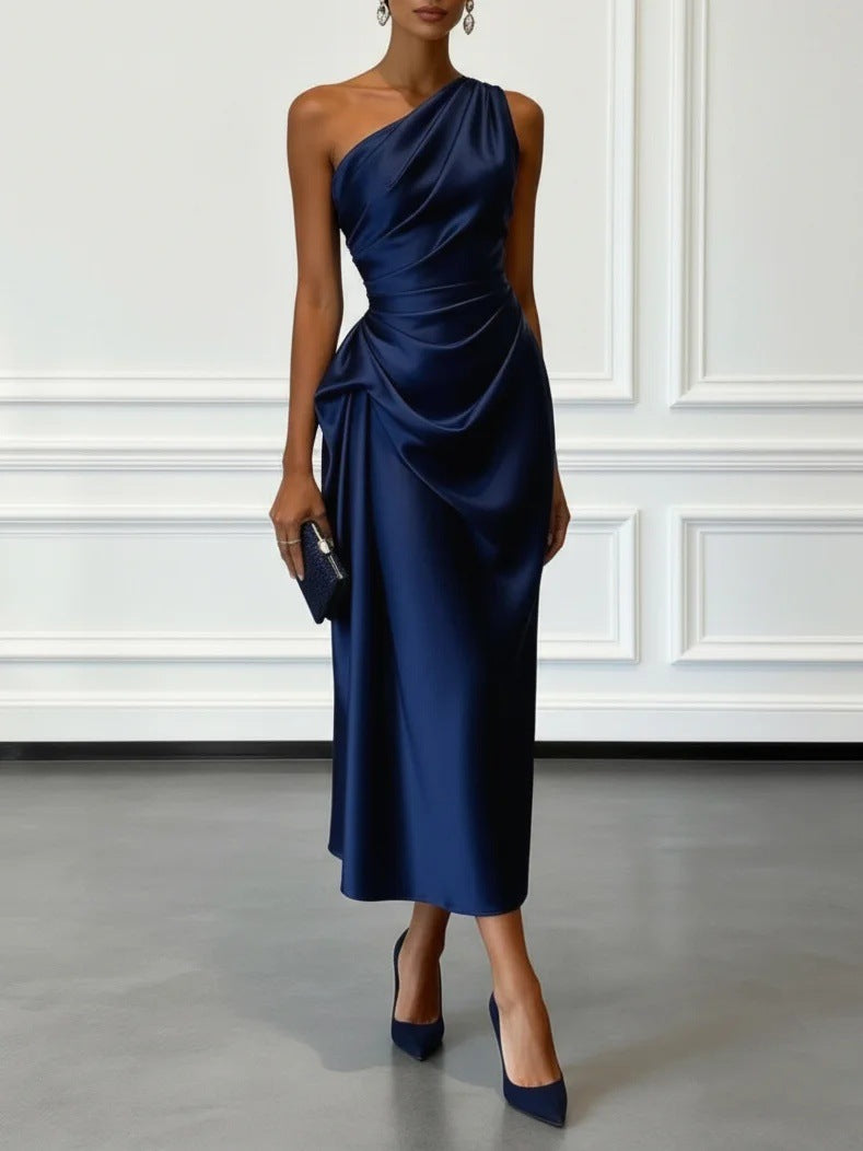 One-Shoulder Draped Dress