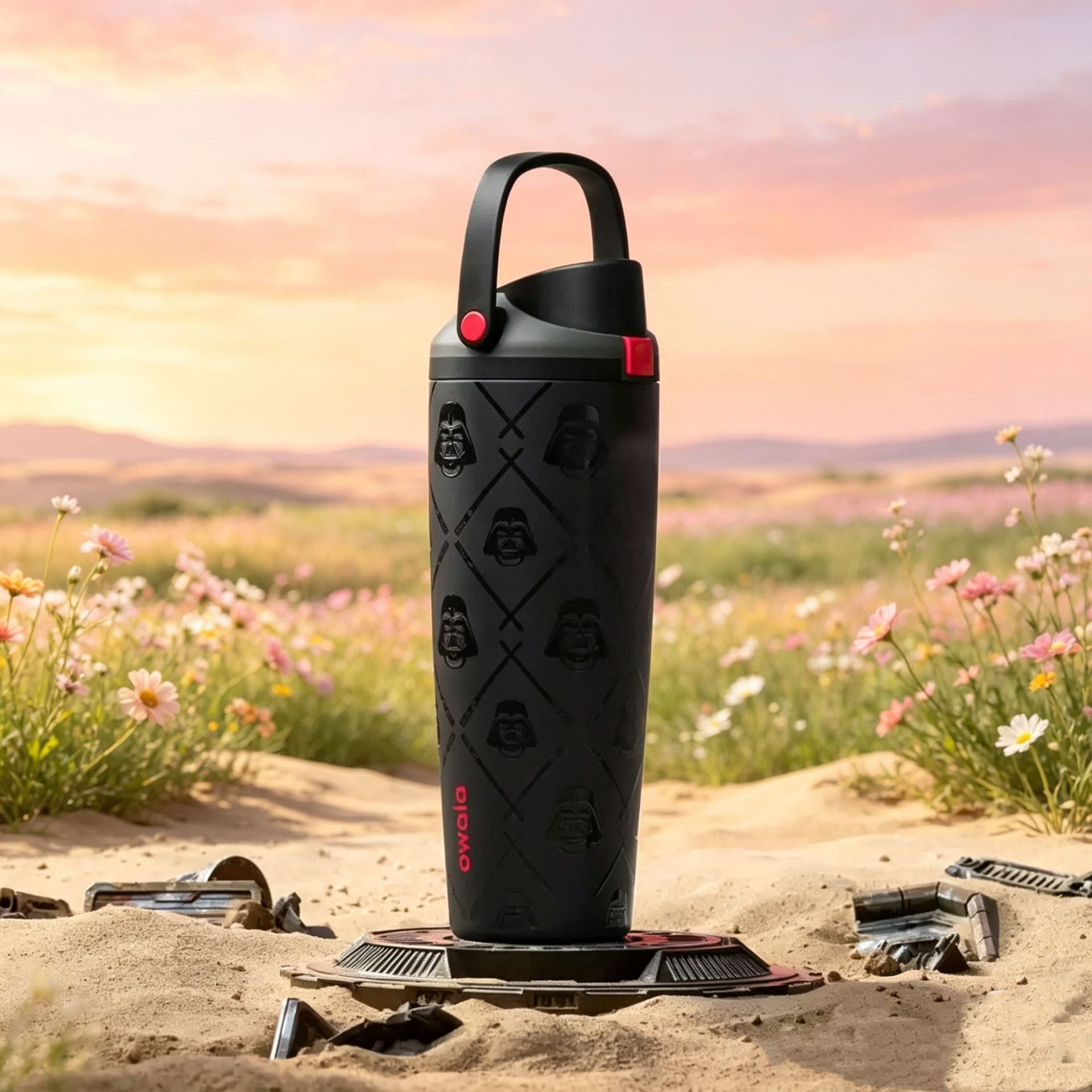 30oz Printed Insulated Water Bottle with Straw