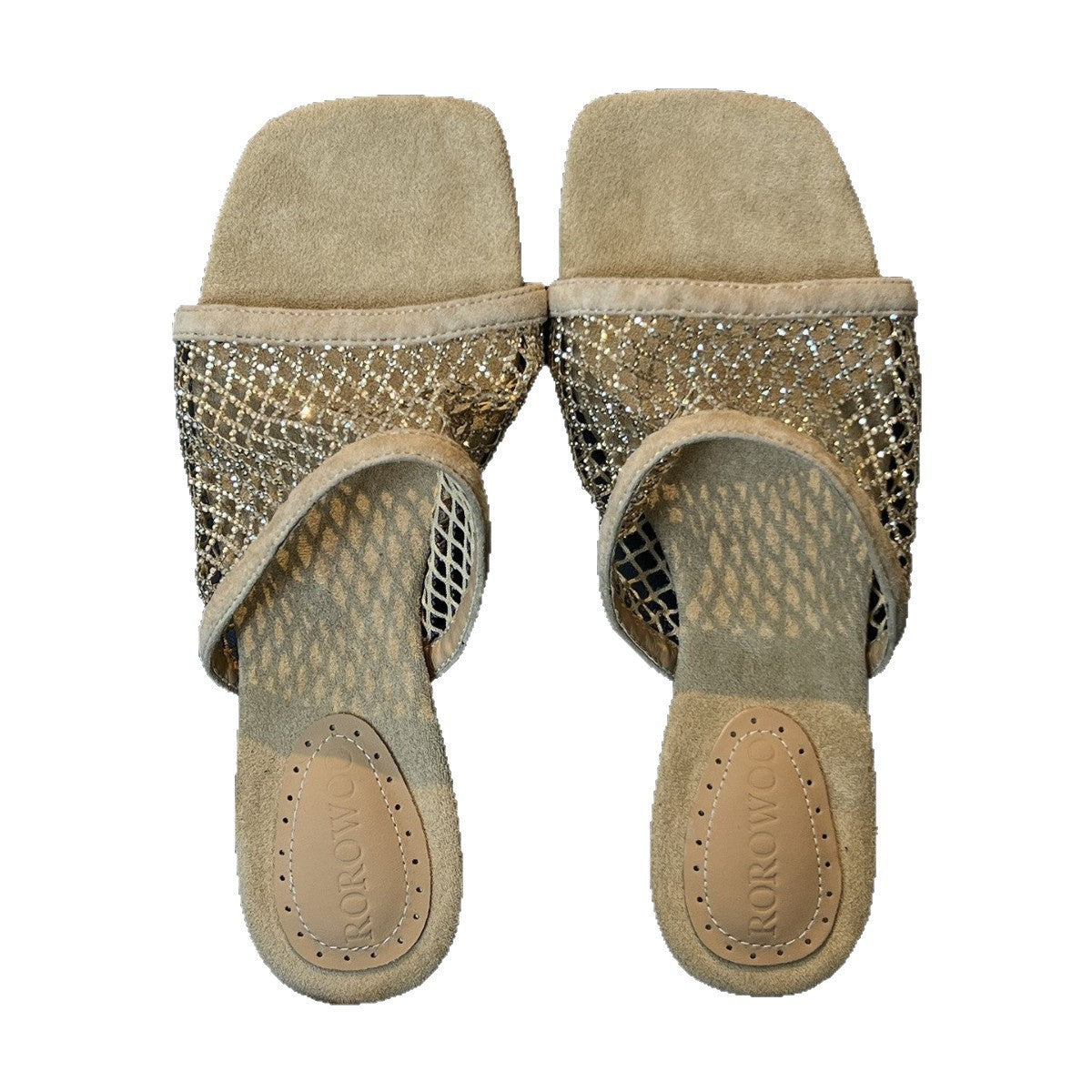 Rhinestone Mesh Sandals