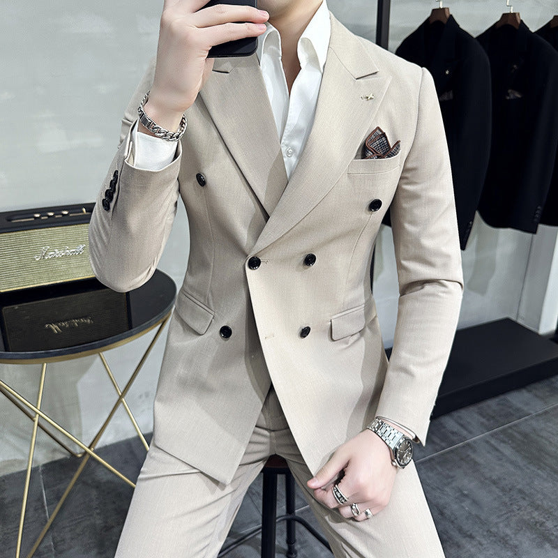 Slim-Fit Double-Breasted Modern Suit Set