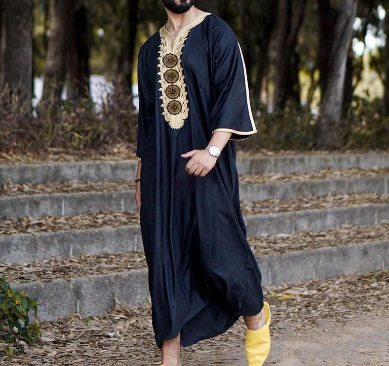 Traditional Embroidered Kaftan Robe