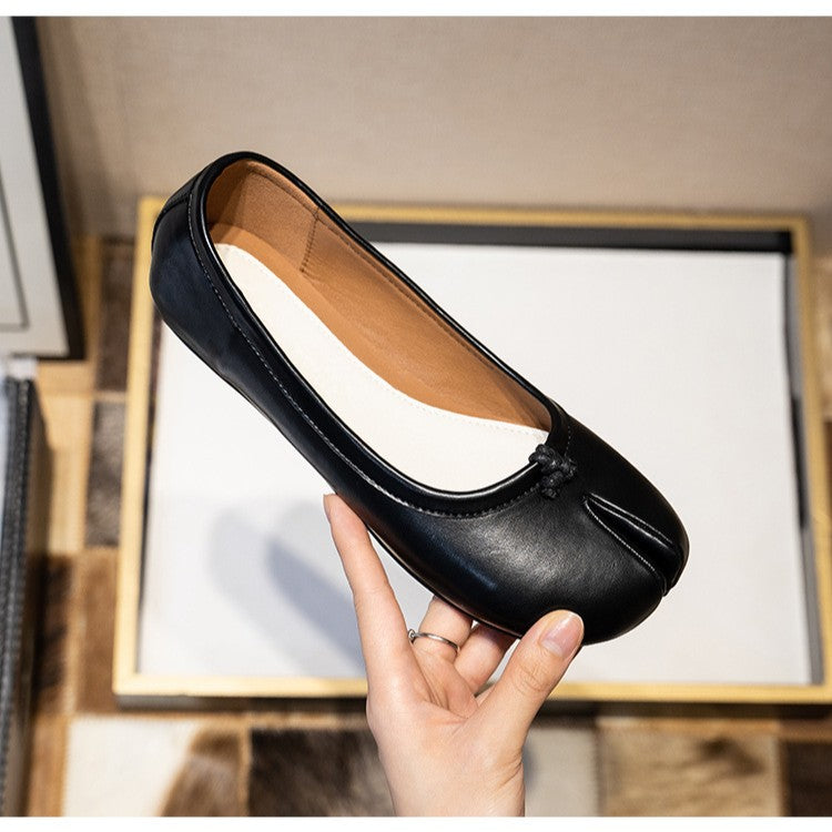 Split-Toe Leather Flats