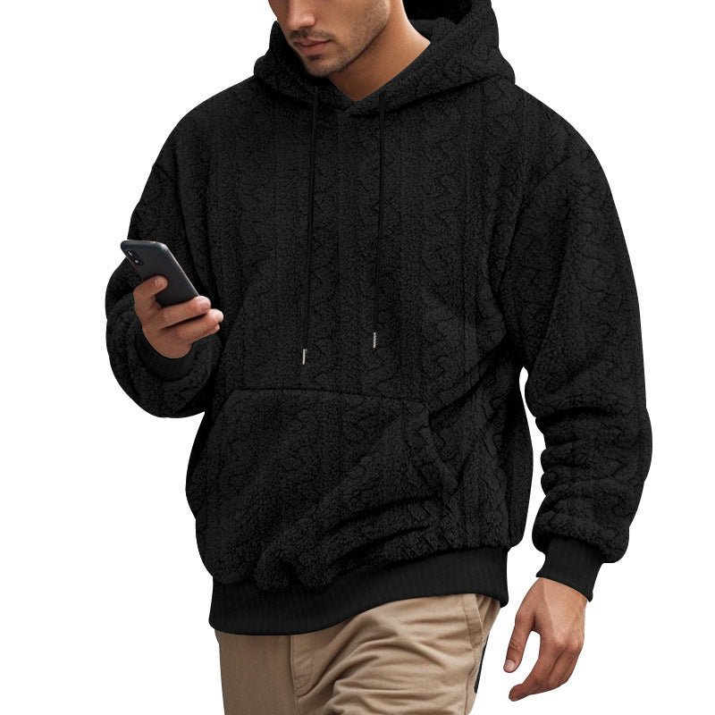 Textured Sherpa Hoodie