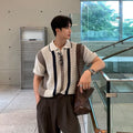 Knitted Striped Polo Shirt